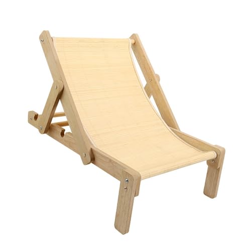 Baoblaze Katzenliegestuhl, Katzenhängemattenbett, verschleißfest, modern, zum Ausruhen, stabiles Katzenschlafbett aus Holz für Häschen, Kaninchen, Kleintiere von Baoblaze