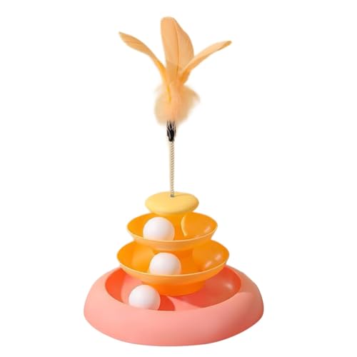 Baoblaze Katzenspielzeug mit Rollen, Katzenballbahn, Spielzeug für Hauskatzen, Trainingsspiel mit Ball, Katzen-Drehteller-Ballspielzeug, 3-lagig, für, ROSA Baoblaze Katzenspielzeug mit Rollen, Katzenballbahn, Spielzeug für Hauskatzen, Trainingsspiel mit Ball, Katzen-Drehteller-Ballspielzeug, 3-lagig, für, ROSA von Baoblaze
