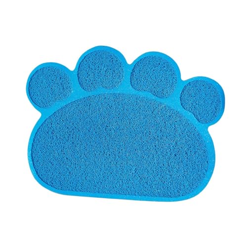 Baoblaze Katzenstreu-Matte, Haustier-Fütterungsmatte, Heimtierbedarf, multifunktionales Futter-Tischset, Katzennapf-Matte für Kätzchen, weniger Abfall, Blau von Baoblaze