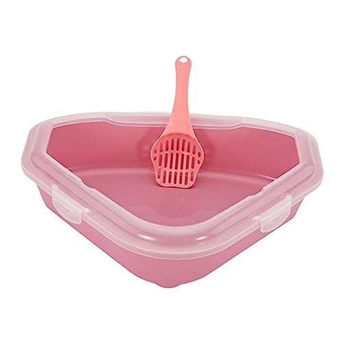 Baoblaze Katzentoilette, Oben offen, dreieckig, spritzwassergeschützt, niedriges Profil für Eck-Katzentoilette, Katzentoilette für Welpen, Hauskatzen, ROSA Baoblaze Katzentoilette, Oben offen, dreieckig, spritzwassergeschützt, niedriges Profil für Eck-Katzentoilette, Katzentoilette für Welpen, Hauskatzen, ROSA von Baoblaze
