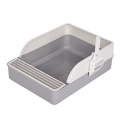 Baoblaze Katzentoilette, Sandkasten, Haustiertoilette, spritzwassergeschützt, abnehmbar, halbgeschlossen mit hoher Seite, Katzensandkasten, Haustiertoilette, grau l Baoblaze Katzentoilette, Sandkasten, Haustiertoilette, spritzwassergeschützt, abnehmbar, halbgeschlossen mit hoher Seite, Katzensandkasten, Haustiertoilette, grau l von Baoblaze