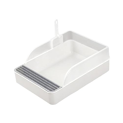 Baoblaze Katzentoilette, Sandkasten, Haustiertoilette, spritzwassergeschützt, abnehmbar, halbgeschlossen mit hoher Seite, Katzensandkasten, Haustiertoilette, weiß l Baoblaze Katzentoilette, Sandkasten, Haustiertoilette, spritzwassergeschützt, abnehmbar, halbgeschlossen mit hoher Seite, Katzensandkasten, Haustiertoilette, weiß l von Baoblaze
