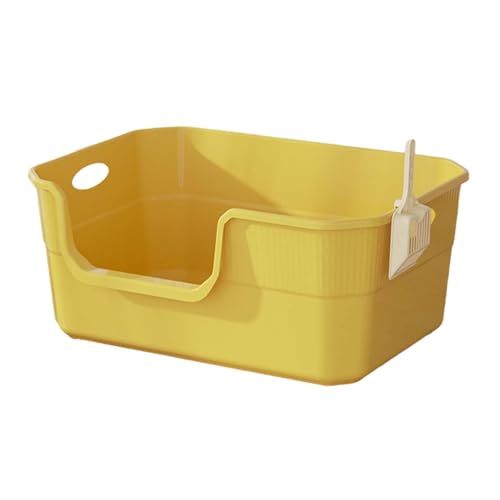 Baoblaze Katzentoilette, spritzwassergeschützt, Bettpfanne, Katzensandkasten, tragbare Kätzchentoilette, hochseitige Haustiertoilette, Katzentoilette für, Gelb Baoblaze Katzentoilette, spritzwassergeschützt, Bettpfanne, Katzensandkasten, tragbare Kätzchentoilette, hochseitige Haustiertoilette, Katzentoilette für, Gelb von Baoblaze