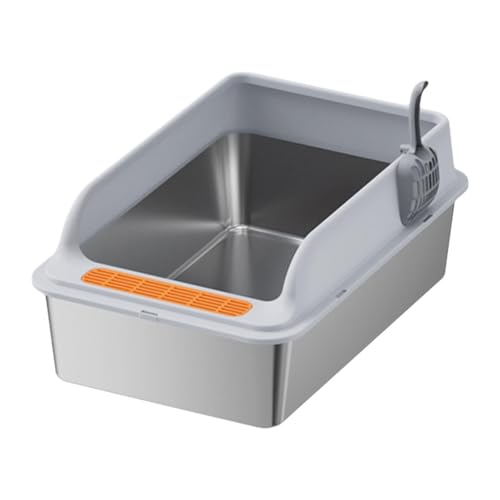 Baoblaze Katzentoilette, tragbare Katzentoilette mit Löffel, Oben offen, spritzwassergeschützt, Katzentoilette für kleine und große Katzen, Hellgrau Baoblaze Katzentoilette, tragbare Katzentoilette mit Löffel, Oben offen, spritzwassergeschützt, Katzentoilette für kleine und große Katzen, Hellgrau von Baoblaze