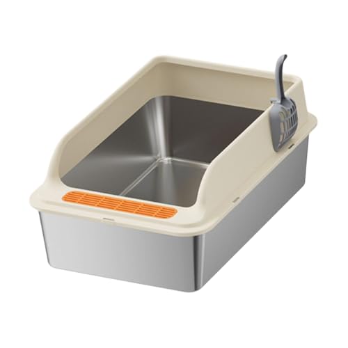 Baoblaze Katzentoilette, tragbare Katzentoilette mit Löffel, Oben offen, spritzwassergeschützt, Katzentoilette für kleine und große Katzen, Khaki Baoblaze Katzentoilette, tragbare Katzentoilette mit Löffel, Oben offen, spritzwassergeschützt, Katzentoilette für kleine und große Katzen, Khaki von Baoblaze