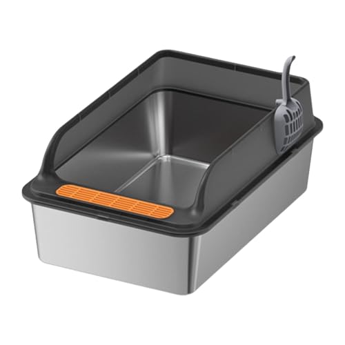 Baoblaze Katzentoilette, tragbare Katzentoilette mit Löffel, Oben offen, spritzwassergeschützt, Katzentoilette für kleine und große Katzen, Schwarz Baoblaze Katzentoilette, tragbare Katzentoilette mit Löffel, Oben offen, spritzwassergeschützt, Katzentoilette für kleine und große Katzen, Schwarz von Baoblaze