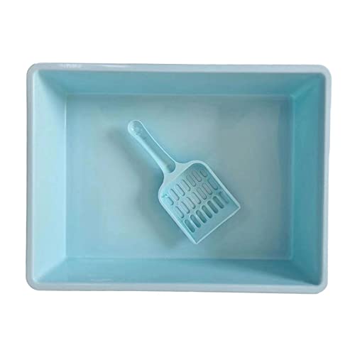 Baoblaze Katzentoilette Antihaft-Haustierstreu Leicht zu reinigender Toilettenbox-Behälter Bettpfannenrand mit glatter Oberfläche, Blau von Baoblaze