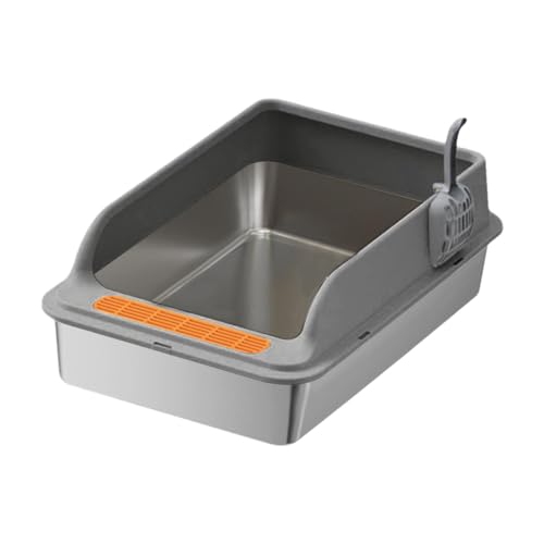 Baoblaze Katzentoilette mit offener Oberseite, Katzentoilette für Hauskatzen, Katzensandkasten, Katzenbettpfanne, großes Fassungsvermögen, Katzentoilette von, Dunkelgrau Baoblaze Katzentoilette mit offener Oberseite, Katzentoilette für Hauskatzen, Katzensandkasten, Katzenbettpfanne, großes Fassungsvermögen, Katzentoilette von, Dunkelgrau von Baoblaze