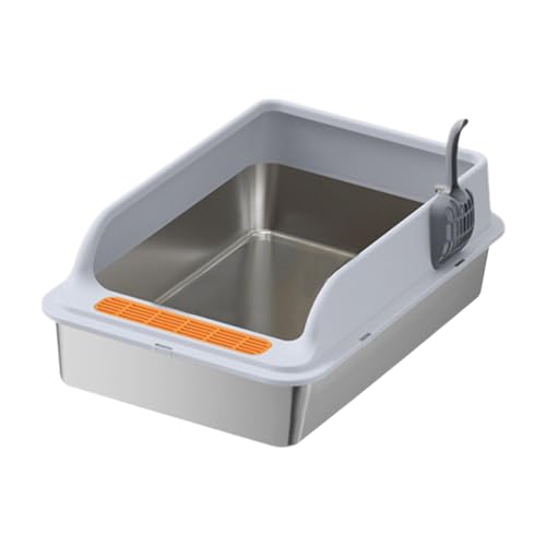 Baoblaze Katzentoilette mit offener Oberseite, Katzentoilette für Hauskatzen, Katzensandkasten, Katzenbettpfanne, großes Fassungsvermögen, Katzentoilette von, Hellgrau Baoblaze Katzentoilette mit offener Oberseite, Katzentoilette für Hauskatzen, Katzensandkasten, Katzenbettpfanne, großes Fassungsvermögen, Katzentoilette von, Hellgrau von Baoblaze