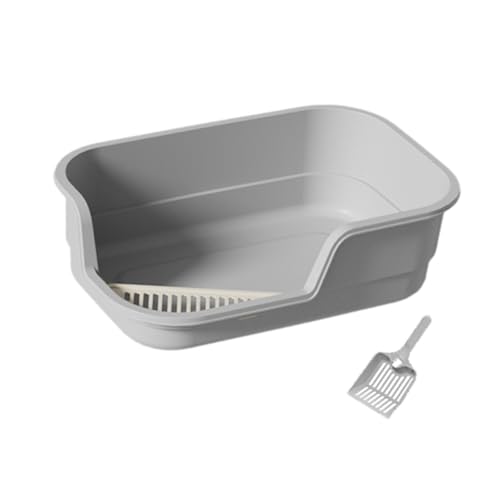Baoblaze Katzentoiletten mit offener Oberseite, Katzentoilette, Bettpfanne, Katzentoilette, Spritzschutz für Haustiere, Katzentoiletten-Sandkasten, Grau Baoblaze Katzentoiletten mit offener Oberseite, Katzentoilette, Bettpfanne, Katzentoilette, Spritzschutz für Haustiere, Katzentoiletten-Sandkasten, Grau von Baoblaze