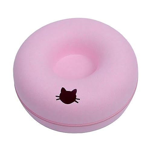 Baoblaze Katzentunnel Bett Donut, Katzenhöhle Filz Groß, Katzennest Höhle Filz Waschbar, Donut Katzenbett Tunnel Abnehmbar, Felt Cat Cave, Katzen Schlafplatz für Kitten Welpe, Rosa 50cm von Baoblaze