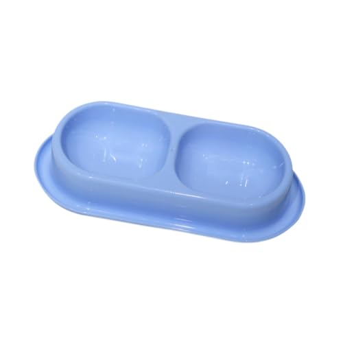 Baoblaze Katzenwasser- und Lebensmittelschalenfuttermittel, Lebensmittelspender, Außenverzögerungsgericht Nicht glitt für Haustiere, Welpe, Reisen kleine, Blau von Baoblaze