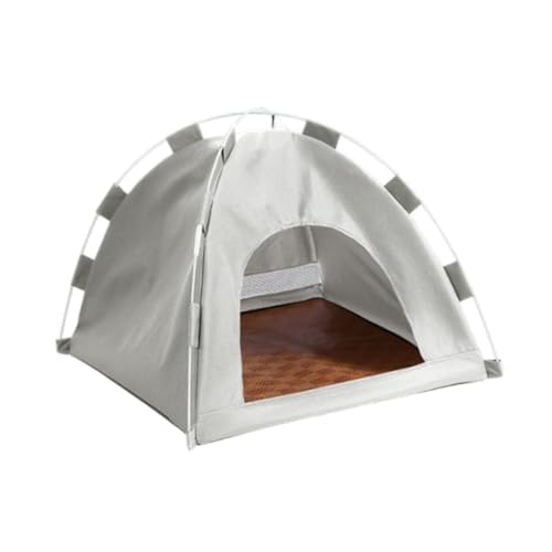 Baoblaze Katzenzeltbett, halbgeschlossen, leicht, Sommer-Haustierzubehör, Hundehütte, Hunde-Tipi für Welpen, Indoor-Katzen, Strand, Camping, GRAU Baoblaze Katzenzeltbett, halbgeschlossen, leicht, Sommer-Haustierzubehör, Hundehütte, Hunde-Tipi für Welpen, Indoor-Katzen, Strand, Camping, GRAU von Baoblaze