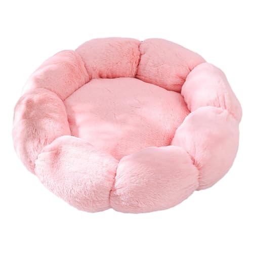 Baoblaze Kleines Hundebett, weiches Haustier-Nistbett, Schlafunterlage, Blumenform, waschbar, für Kätzchen, rutschfeste Unterseite, selbstwärmendes Hundebett, rosa 40cm von Baoblaze