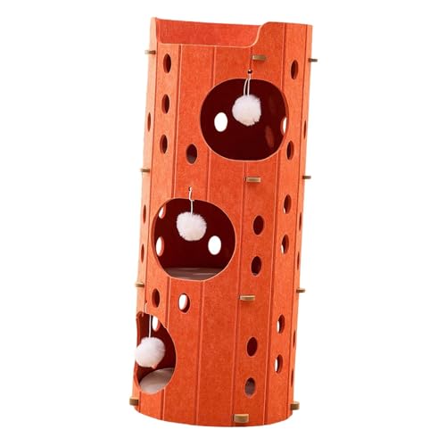 Baoblaze Kletterhaus für Katzen aus Filz, Spielturm, gemütlicher Tunnel, Aktivitäts-Haustierbedarf, mehrschichtiges Katzenhaus für große Erwachsene Katzen, 3-lagiges Orange Baoblaze Kletterhaus für Katzen aus Filz, Spielturm, gemütlicher Tunnel, Aktivitäts-Haustierbedarf, mehrschichtiges Katzenhaus für große Erwachsene Katzen, 3-lagiges Orange von Baoblaze