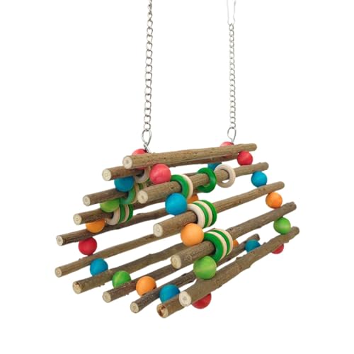 Baoblaze Kletterleiter-Spielzeug für Papageien, Kletter-Stehspielzeug für Papageien, aus Holz, bunt, Vogelsitzständer, Hängematte für Papageien, Vogelspielzeug von Baoblaze