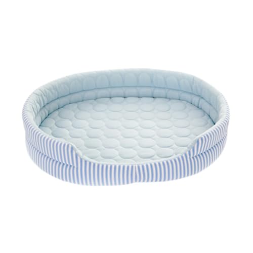 Baoblaze Kühlbett für Katzen, für alle Jahreszeiten, atmungsaktiv, rund, für den Sommer, zum Schlafen von Hunden, Kühlbett für kleine Hunde jeden Alters, BLAU von Baoblaze