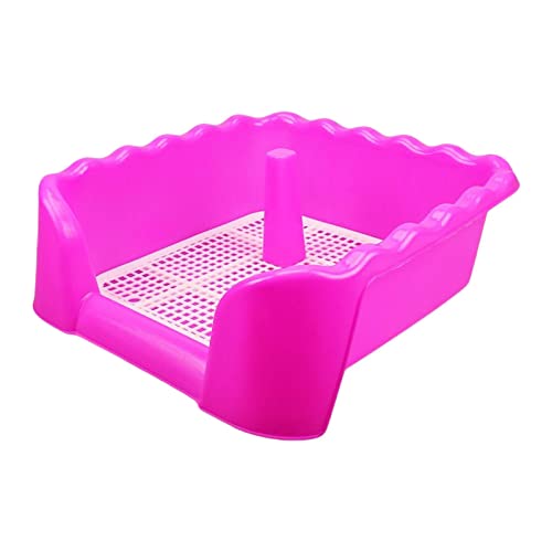Baoblaze Mesh-Hundetoilette für Haustiertraining, hält Pfoten und Böden sauber, Bettpfanne, Pee-Pad-Halter, Urinal, Hundetöpfchen für den Innenbereich, Rosenrot L von Baoblaze