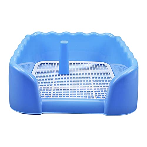 Baoblaze Mesh-Hundetoilette für Haustiertraining, hält Pfoten und Böden sauber, Bettpfanne, Pee-Pad-Halter, Urinal, Hundetöpfchen für den Innenbereich, blaues L von Baoblaze