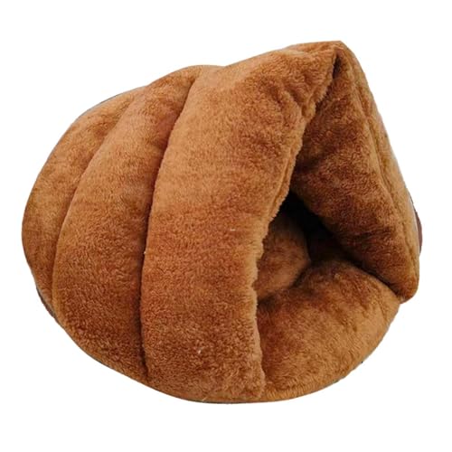 Baoblaze Pantoffelförmiges Hundebett, Katzennestkissen, Katzenschlafbett, Haustierbett, halbgeschlossener Welpenzwinger, Kätzchenhaus für Katzen, Hunde, Kaffee 45cmx35cm von Baoblaze