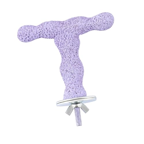 Baoblaze Papageien-Sitzstange, Ständer, Spielzeug, Pfotenschleifen, zu installieren, tragbare Vogelkäfig-Sitzstange für kleine Vögel, Wellensittiche, Lila von Baoblaze