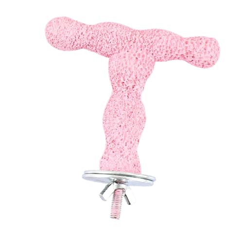 Baoblaze Papageien-Sitzstange, Ständer, Spielzeug, Pfotenschleifen, zu installieren, tragbare Vogelkäfig-Sitzstange für kleine Vögel, Wellensittiche, Rosa von Baoblaze