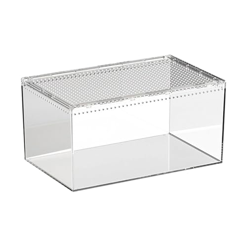 Baoblaze Reptilien-Futterbox, Tierlebensraum, Käfig, Schlange, sichtbar, durchsichtig, Einsiedlerkrebse, stapelbar, Schildkröte, Geckos, Gehege, Käfig, von Baoblaze
