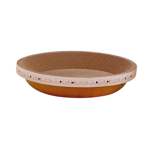 Baoblaze Rundes Katzenkratzbett aus Karton, rundes Loungebett, Schleifklauenschale, Kratzbrett zum Schlafen, Spielen, Interagieren und Ausruhen, L von Baoblaze