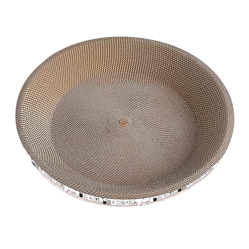 Baoblaze Rundes Katzenkratzbett aus Pappe, Katzenkratzunterlage für Katzen im Innenbereich, entspannende Möbel, Schutz, Katzenkratzer, Lounge, Katzenbett, 45cmx9cm von Baoblaze