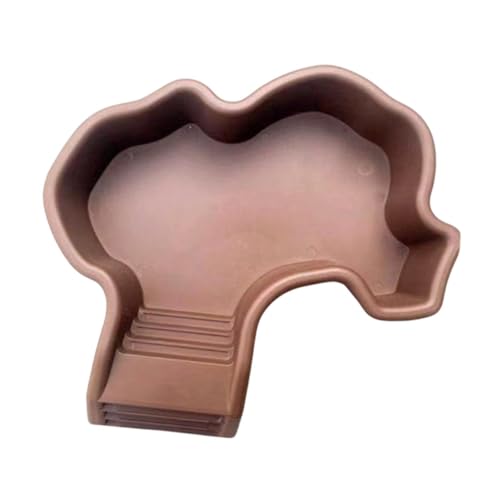 Baoblaze Schildkröte Lebensmittelschale mit Rampe, Wasserschale Haustier Vorräte Ornament Badepool Reptilien Wasserschale für bärtige Drachenhörnere Frösche, Ohne Schlauch von Baoblaze