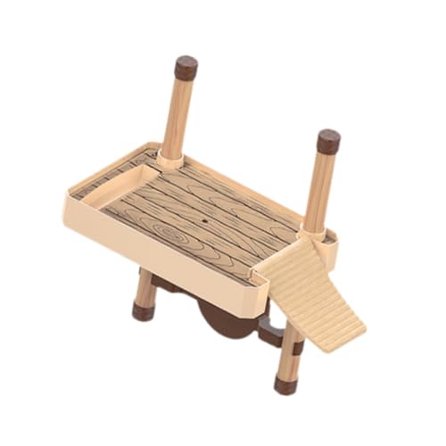 Baoblaze Schwimmender Schildkrötenpier, dekorativ zum Klettern mit Rampenleiter, funktionale Reptilieninsel, rechteckig, zum Sonnenbaden und Spielen, L von Baoblaze