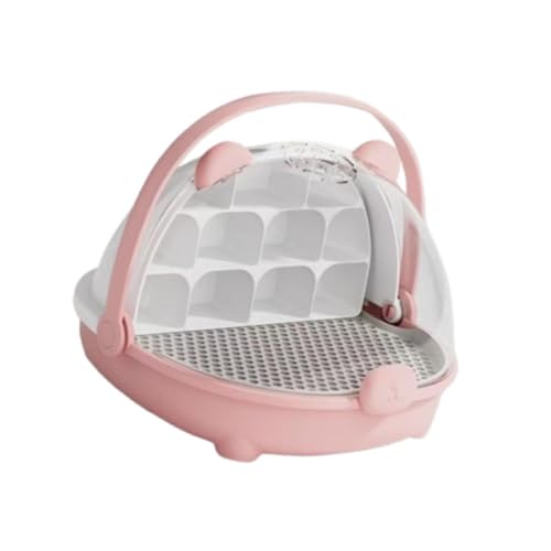 Baoblaze Seidenraudernebuchungsbox Lebensraum Käfig tragbar atmungsfähig für Seidenwürmer Schildkröten Reptilien Fütterungsbox Seidenrauder Schlüpfen Behälter, Rosa von Baoblaze