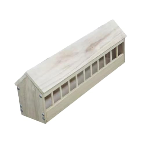 Baoblaze Taubenfutterspender, Mehrfach-Schlitzbehälter, Geflügelschale, Hühnerfuttertrog, Futterspender aus für Balkon, Enten, Garten, Bauernhof, 60 cm X 12.5 cm X von Baoblaze