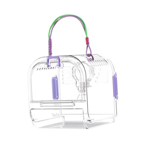 Baoblaze Transportkäfig für Kleintiere, Tragetasche für, atmungsaktive tragbare Transportkiste, Hamster-Transportkäfig für, Frettchen, Mäuse, Violett von Baoblaze