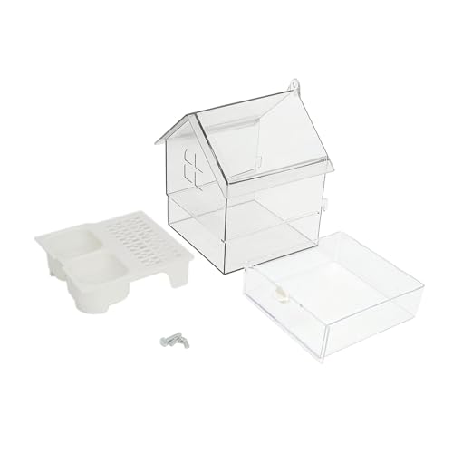 Baoblaze Vogelkäfig-Futterspender, Multifunktions-Tränke mit Schublade, Sittichbadewanne, Vogelbadeschale, Haus für Unzertrennliche von Baoblaze