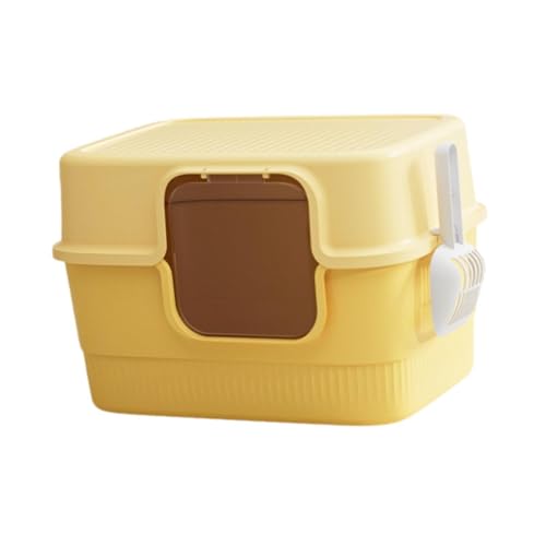 Baoblaze Vollständig abgedeckte Katzentoilette, geschlossene Katzentoilette mit Schaufel, Katzenstreubehälter, Katzenbettpfanne, Gelb Baoblaze Vollständig abgedeckte Katzentoilette, geschlossene Katzentoilette mit Schaufel, Katzenstreubehälter, Katzenbettpfanne, Gelb von Baoblaze