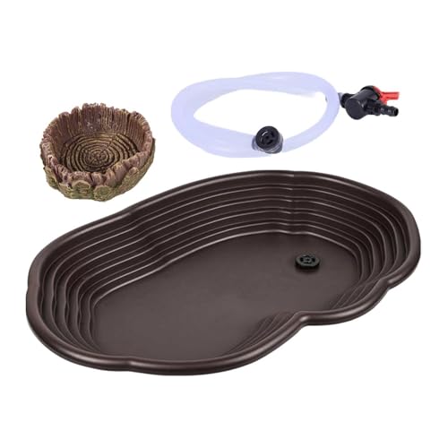Baoblaze Wassernapf für Schildkröten, Futternapf für Reptilien, Zubehör für den Lebensraum von Amphibien, Badebecken für Reptilien, Futternapf für Reptilien, mit Drainage Baoblaze Wassernapf für Schildkröten, Futternapf für Reptilien, Zubehör für den Lebensraum von Amphibien, Badebecken für Reptilien, Futternapf für Reptilien, mit Drainage von Baoblaze
