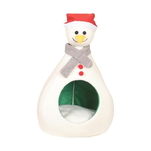 Baoblaze Weihnachts-Katzenhaus, Weihnachtshöhle, Schneemann-Form, Weihnachtsschmuck, bequem, warm, Winter-Haustierbett für Katzen, Welpen, Kätzchen, Hunde, L Baoblaze Weihnachts-Katzenhaus, Weihnachtshöhle, Schneemann-Form, Weihnachtsschmuck, bequem, warm, Winter-Haustierbett für Katzen, Welpen, Kätzchen, Hunde, L von Baoblaze