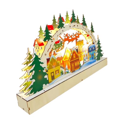 Baoblaze Weihnachtsdekoration aus Holz für den Schreibtisch, LED-Weihnachtsdekoration, Lampe, Dorfhäuser, leuchtende Geschenke, Skulptur, Festliche Szenen aus Baoblaze Weihnachtsdekoration aus Holz für den Schreibtisch, LED-Weihnachtsdekoration, Lampe, Dorfhäuser, leuchtende Geschenke, Skulptur, Festliche Szenen aus von Baoblaze