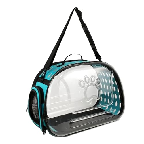 Baoblaze Zusammenklappbare, weiche Transportbox für Haustiere, Luftpolstertasche, durchsichtig, transparent, tragbare Katzentragetasche für Spaziergänge, blau L von Baoblaze