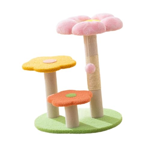 Blumenkratzbaum für Hauskatzen mit interaktivem Ball, 3 Ebenen, vertikale Katzenstange, Sisalseil-Kratzstange für Kätzchen, Rosa Blumenkratzbaum für Hauskatzen mit interaktivem Ball, 3 Ebenen, vertikale Katzenstange, Sisalseil-Kratzstange für Kätzchen, Rosa von Baoblaze