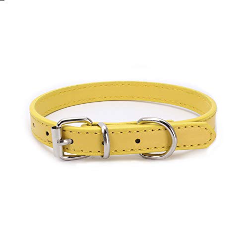 Baodaner Verstellbares Hundehalsband, Sicherheitshalsband, atmungsaktiv und bequem, Welpenhalsband für kleine mittelgroße Hunde (S, gelb) von Baodaner