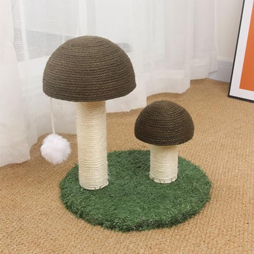 Katzenhaus, 33 cm hoher Katzenkratzbaum, Krallenkratzer mit Sisalseil überzogenem Hanfseil, vertikales Kratzen, Kratzstange im Pilzdesign Katzenhaus, 33 cm hoher Katzenkratzbaum, Krallenkratzer mit Sisalseil überzogenem Hanfseil, vertikales Kratzen, Kratzstange im Pilzdesign von Baodiale