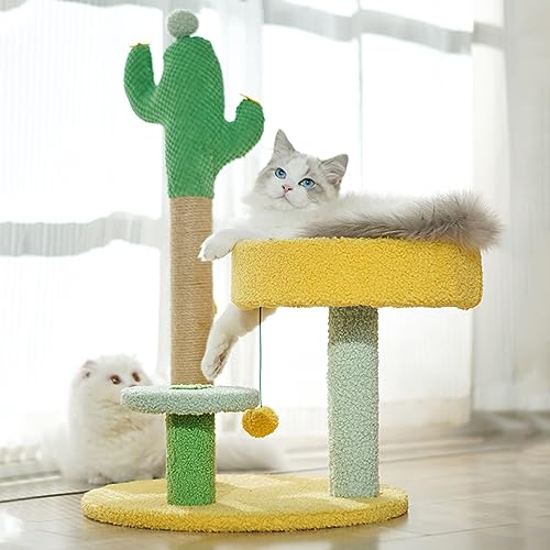 Katzenhaus, Katzenbaum, Katzenturm für Hauskatzen mit grünen Blättern, mehrstöckiges, gemütliches Katzenhaus aus Plüsch, Katzenkratzbäume für Hauskatzen mit Hängeball, Haustierhaus im Stil Einer Katzenhaus, Katzenbaum, Katzenturm für Hauskatzen mit grünen Blättern, mehrstöckiges, gemütliches Katzenhaus aus Plüsch, Katzenkratzbäume für Hauskatzen mit Hängeball, Haustierhaus im Stil Einer von Baodiale