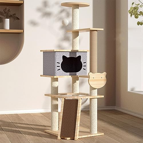 Katzenhaus, Katzenbaum, Turm für Hauskatzen, mehrstöckiger Katzenbaum mit Kratzbäumen, Sitzstange, Spielwiese, Aktivitätsball, Kätzchen/kleine Katzen Katzenhaus, Katzenbaum, Turm für Hauskatzen, mehrstöckiger Katzenbaum mit Kratzbäumen, Sitzstange, Spielwiese, Aktivitätsball, Kätzchen/kleine Katzen von Baodiale