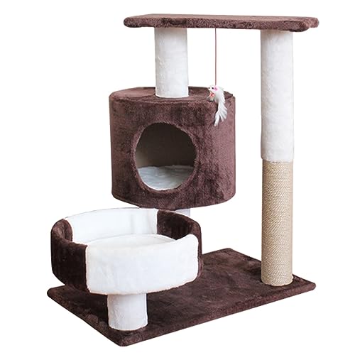 Katzenhaus, Katzenbaumturm, Katzenbaum für Hauskatzen, mehrstöckiger Katzenturm mit Sitzstange Oben, geräumige Unterkunft für kleine und große Katzen, Katzenkratzbaum für Kätzchen Katzenhaus, Katzenbaumturm, Katzenbaum für Hauskatzen, mehrstöckiger Katzenturm mit Sitzstange Oben, geräumige Unterkunft für kleine und große Katzen, Katzenkratzbaum für Kätzchen von Baodiale