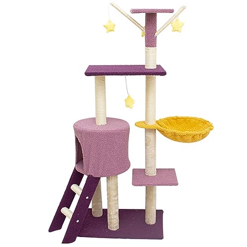 Katzenhaus Katzenbaum, 138 cm hoher Katzenkratzbaum, mehrstufiger Stabiler Kletterturm mit Leiter, Indoor-Aktivitätsmöbel für Haustiere, Spielhaus für Kätzchen Katzenhaus Katzenbaum, 138 cm hoher Katzenkratzbaum, mehrstufiger Stabiler Kletterturm mit Leiter, Indoor-Aktivitätsmöbel für Haustiere, Spielhaus für Kätzchen von Baodiale