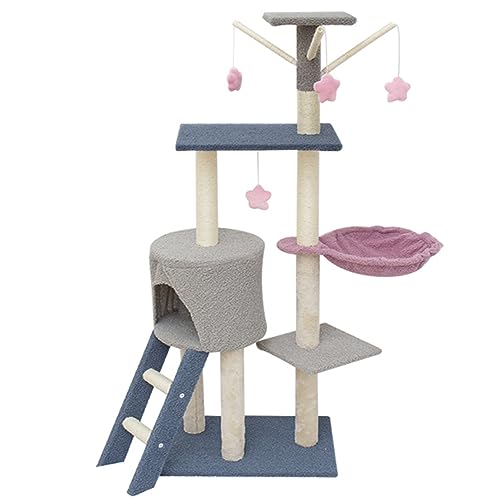 Katzenhaus Katzenbaum, 138 cm hoher Katzenkratzbaum, mehrstufiger Stabiler Kletterturm mit Leiter, Indoor-Aktivitätsmöbel für Haustiere, Spielhaus für Kätzchen Katzenhaus Katzenbaum, 138 cm hoher Katzenkratzbaum, mehrstufiger Stabiler Kletterturm mit Leiter, Indoor-Aktivitätsmöbel für Haustiere, Spielhaus für Kätzchen von Baodiale