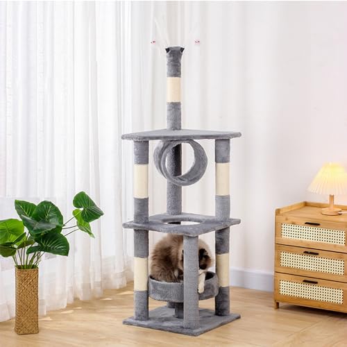 Katzenhaus Katzenbaum, Katzenturm mit Sisal-Kratzbaum für Hauskatzen, 95/141/146/182 cm, mehrstöckiges Katzenhaus mit Sitzstange und Kätzchenspielzeug, Katzenmöbel für Kätzchen Katzenhaus Katzenbaum, Katzenturm mit Sisal-Kratzbaum für Hauskatzen, 95/141/146/182 cm, mehrstöckiges Katzenhaus mit Sitzstange und Kätzchenspielzeug, Katzenmöbel für Kätzchen von Baodiale