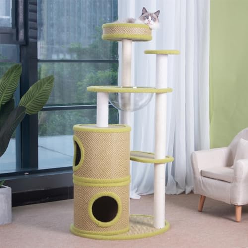 Katzenhaus Katzenbaum 46/76/122 cm Katzenturm für Hauskatzen Mehrstöckiges Katzenmöbel-Apartment mit Sisal-Kratzbrett - Grün Katzenhaus Katzenbaum 46/76/122 cm Katzenturm für Hauskatzen Mehrstöckiges Katzenmöbel-Apartment mit Sisal-Kratzbrett - Grün von Baodiale